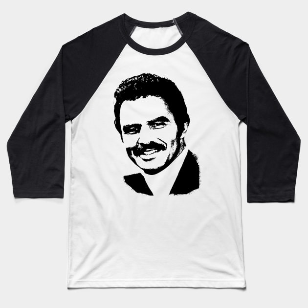 burt reynolds pop art portrait Baseball T-Shirt by phatvo